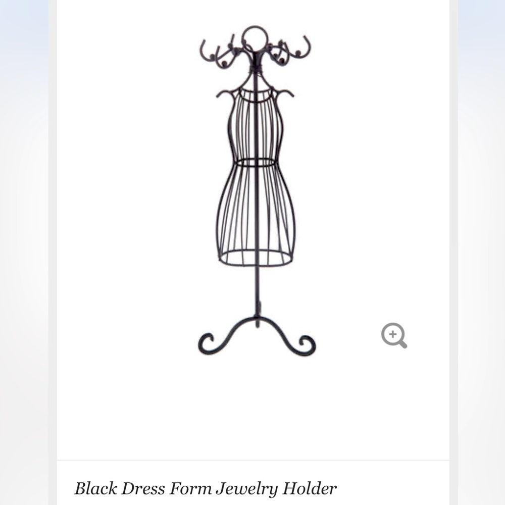Black dress form jewelry holder